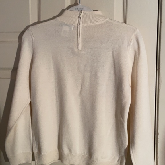 Draper’s & Damon’s pullover sweater, size PS 30% wool front embroidery flowers - Picture 4 of 10